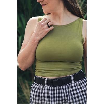 Tílko Minile Crop-top Bambus Oboustranné Lime
