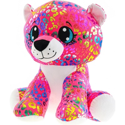 Leopard Rainbow Star Sparkle farebný sediaci 35 cm