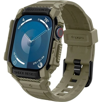 Spigen Удароустойчив кейс с каишка за Apple Watch 10 (46mm) от Spigen Rugged Armor Pro - Vintage Khaki (8809971234528)