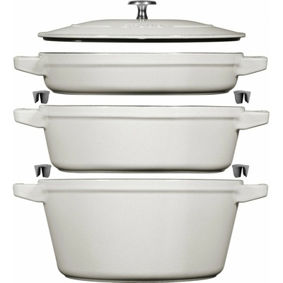 Staub Sada 3 hrncov + pokrievka 24 cm, hľuzovková farba