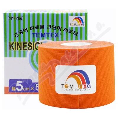 TEMTEX Kinesiology tape oranžová 5 cm x 5 cm