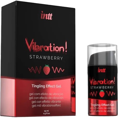INTT Течен вибратор "intt strawberry" 15 мл Изтръпващо пулсиращ и загряващ ефект