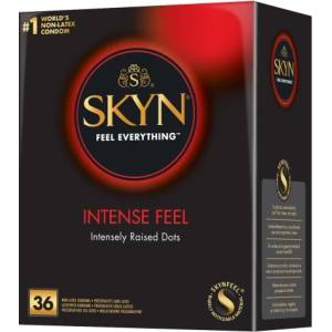 SKYN 36 бр. Релефни нелатексови презервативи с точици Skyn Intense Feel - sexo