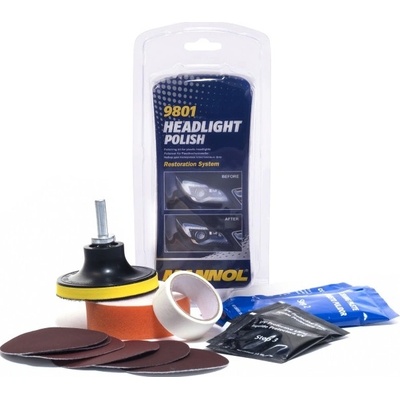 MANNOL HEADLIGHT POLISH sada na leštění světlometů (9801) (42)