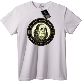NOONEBRAND Тениска с Бен Франклин за добри пари - 6XL, White