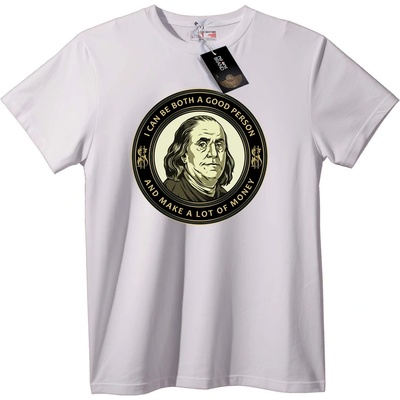 NOONEBRAND Тениска с Бен Франклин за добри пари - 6XL, White