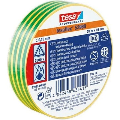 Tesa Professional Izolačná páska 19 mm x 20 m zelenožltá 53988-00086-00