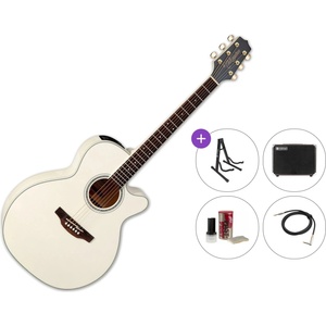 Takamine GN37CE PW Premium SET Pearl White Електро-акустична китара Джъмбо