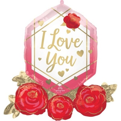Foliový balonek drahokam I love you 76 x 71 cm