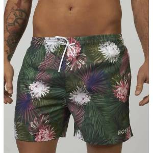HUGO BOSS Бански гащета BOSS Turtle swimming shorts - Silver (Open Green)