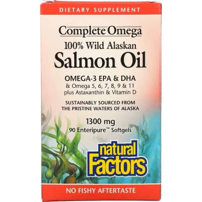 Natural Factors Salmon Oil, 1300 mg, 90 софтгел капсули, Natural Factors (2265 NF)