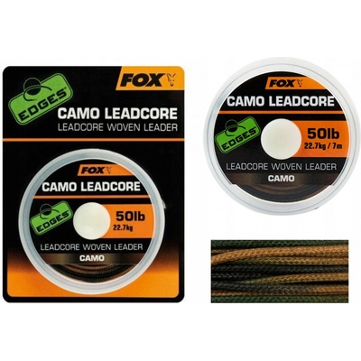 Fox šnúra s Olověným Jádrem Edges Leadcore Woven Leader Camo 50lb 25m