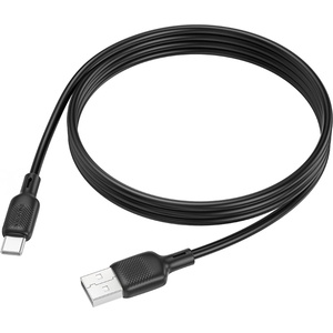 BOROFONE Кабел за данни / зареждане - Borofone (BX113 Lenny Series) - USB към Type-C, силикон, 3A, 1m - Черен