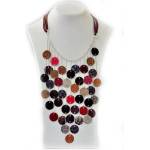 Dannyra Елегантно колие с кожени пендари и посребрена каишка Dannyra Jewels