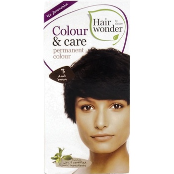 Hairwonder Colour & Care Bio prírodná dlouhotrvající farba na vlasy 3 Dark Brown - tmavo hnedá