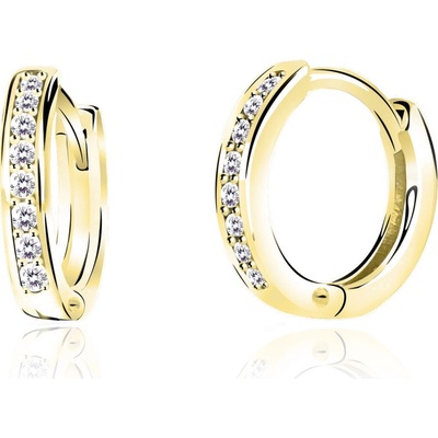 Duppi dětské náušnice s diamantmi zo žltého zlata krúžky briliant zapínanie DU 32139D