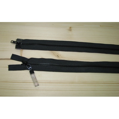 Kostenný zips čierna 3mm deliteľný obojsmerný 75cm