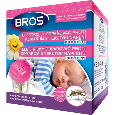 Bros elektrický odpařovač proti komarům s tekutou náplní 40ml pro děti