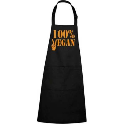 Dobrý Triko Zástěra s potiskem 100% vegan Černá