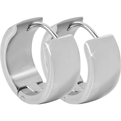Troli široké krúžkové náušnice z ocele KES-066 silver