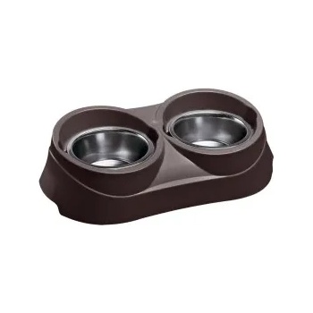 Ferplast - DUO Feed 05 Grey - Двойна поставка с купи за храна и вода за кучета ORION KC 52 , 3.6 литра