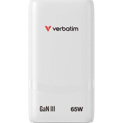 Verbatim GaN Nabíječka Fold 'n' Go 65W, 2xUSB-C, bílá (32355)