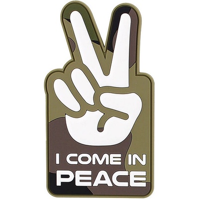 Gumová nášivka Fostex I come in peace - woodland-biela
