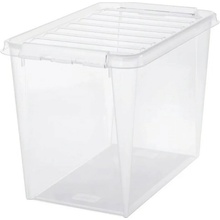 SmartStore Úložný box s bielymi klipmi Classic 61 l