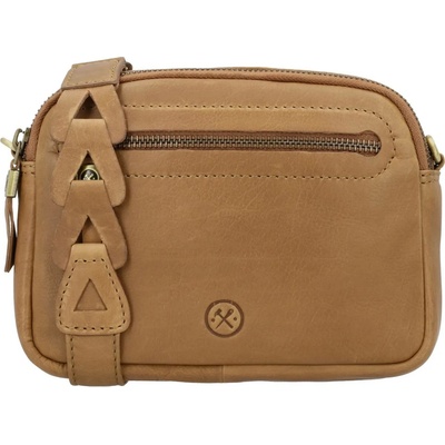 Hide & Stitches Hnědá kožená crossbody kabelka "Molly"