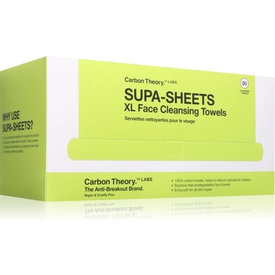 Carbon Theory Supa-Sheets XL Facial Cleansing Towels кърпички за почистване и премахване на грим 50 бр