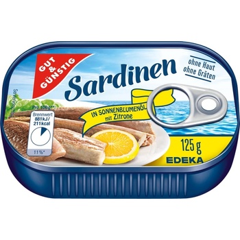 G&G sardinky ve slunečnicovém oleji s citrónem 125 g