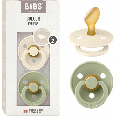 Bibs Colour anatomické dudlíky z přírodní kaučuk 2ks Ivory / Sage