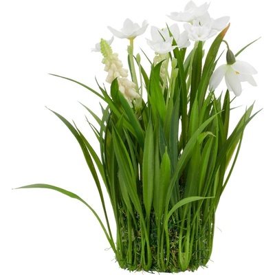 Umelé jarné kvety výška 19 cm Gasper - biela