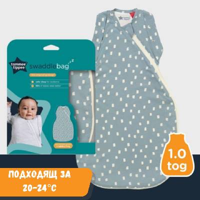 Swaddlebag 2в1 Пелена и спален чувал за повиване 1тог (20-24°C) 0-3 месеца - Navy Speck (491608)