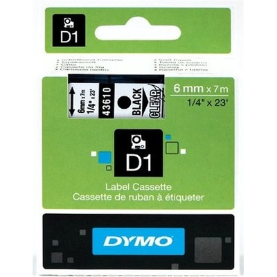 DYMO D1 6mmx7m черна/прозрачна лента за етикетиращи машини NDY0720770 (NDY0720770)
