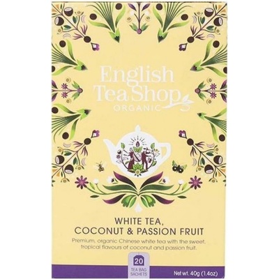 ENGLISH TEA SHOP Organický biely čaj s kokosom a marakujou 20 ks