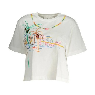 Desigual T Shirt Maniche Corte Donna Bianco Bílá