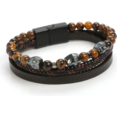 Gaira náramek Tygří oko Skull 30551