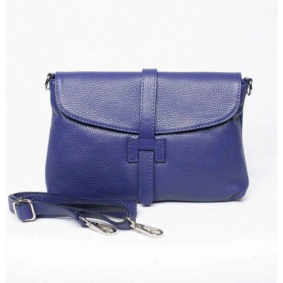 Kožená kabelka na rameno do ruky/crossbody no. 222 modrá