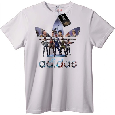 NOONEBRAND Тениска Adidas с герои от игри - M, White