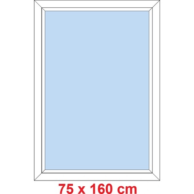 Soft Plastové okno 75x160 cm, FIX neotevíravé, Antracit struktura/bílá