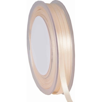 Oboustranná saténová stuha 6 mm x 50 m slonová kost