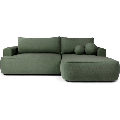 Bonami Зелен разтегателен ъглов диван от букле (десен ъгъл) Quinoa - Bonami Selection (QUINOARIGHTCORNERNON37)