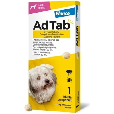 AdTab žuvacie tablety pre psy 1 ks pre 2,5 kg-5,5 kg