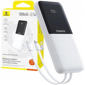 Baseus Lipow 10000mAh 22, 5W Power Bank бял (6932172679323)