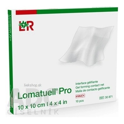 Lomatuell Pro krytie na rany s kontaktnou sieťkou hydrokoloidné, 10 x 10 cm 10 ks