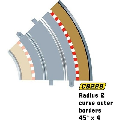 Scalextric vonkajšia krajnica SPORT Outer Border Curve R2/45° 4 ks pre 8206