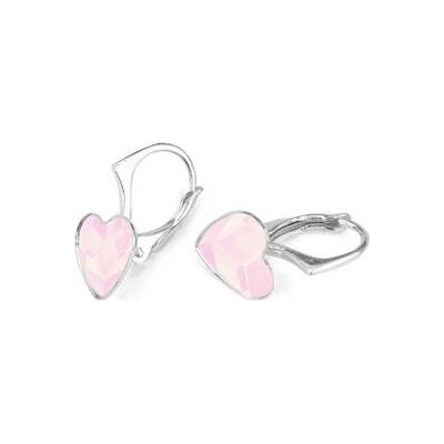 Nubis stříbrné se srdcem Crystals from Swarovski Powder Rose NB-0202-PR