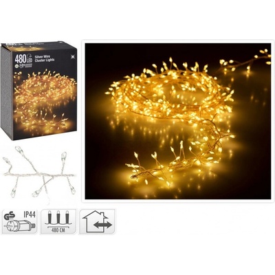 Mat Osvětlení vánoční 4,8m 480LED teplá BÍ STŘ drát