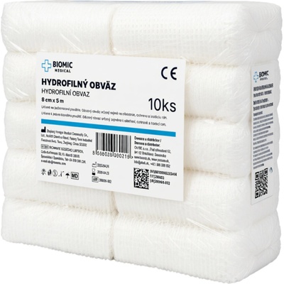 BIOMIC Nesterilný obväz 8 cm x 5 m 10 ks